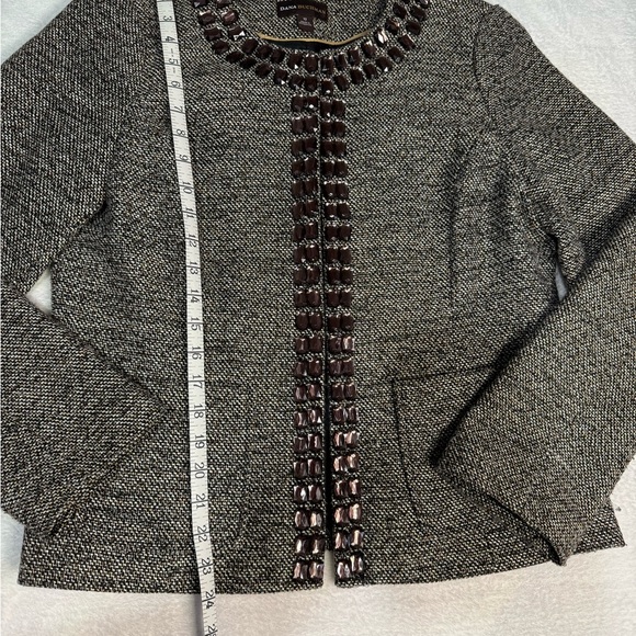 Dana Buchman Brown and Black Blazer with Embellished Trim - Picture 4 of 7